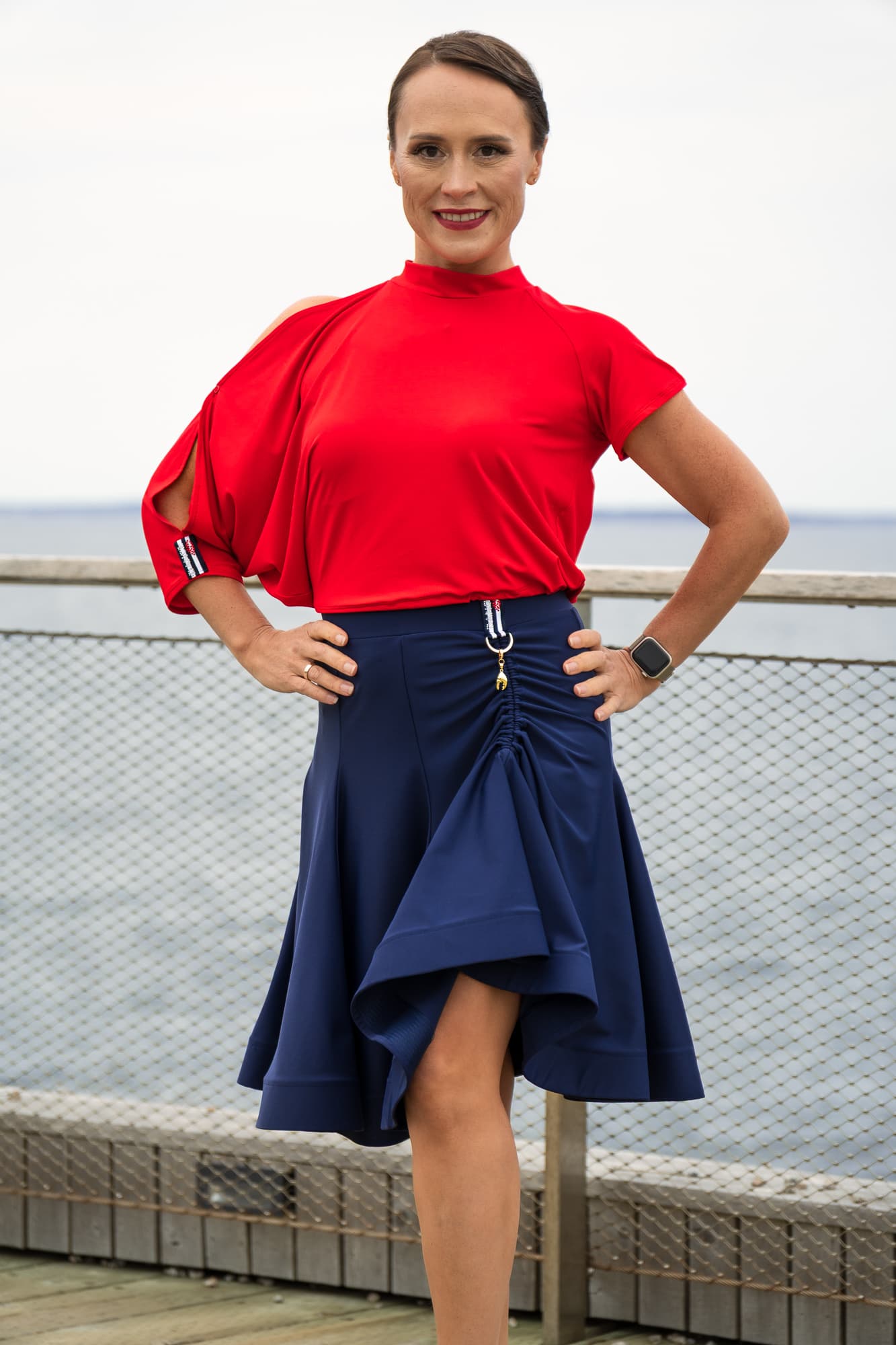 Drift Dance Top | Asymmetrical Cold Shoulder Top or Throw with Back Slit