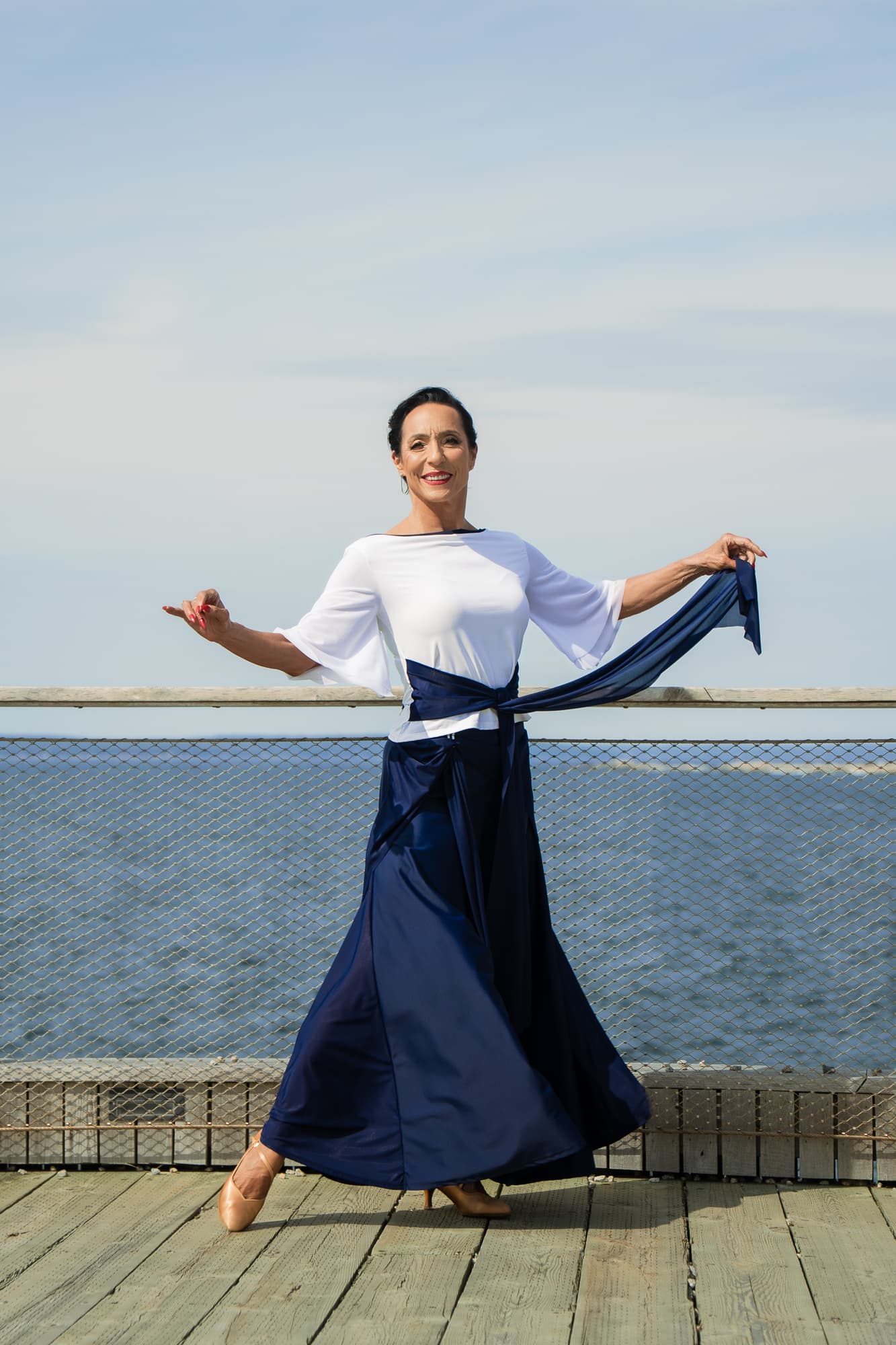 Fallaway Dance Top | Top with Flowy Sleeves and Decorative Sash