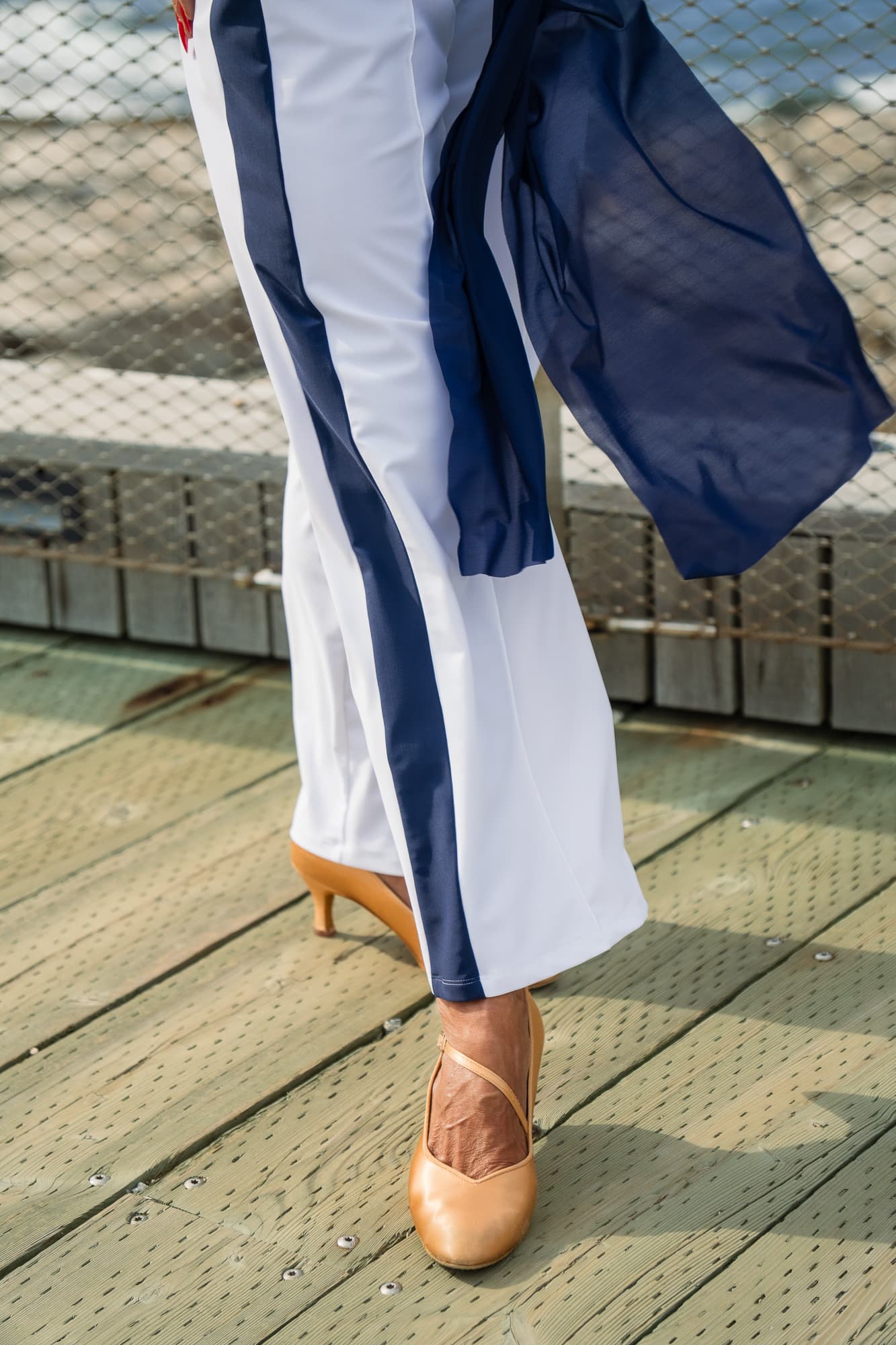 First Class Dance Pants | Straight Leg Mid-Rise Dance Trousers with Side Stripe