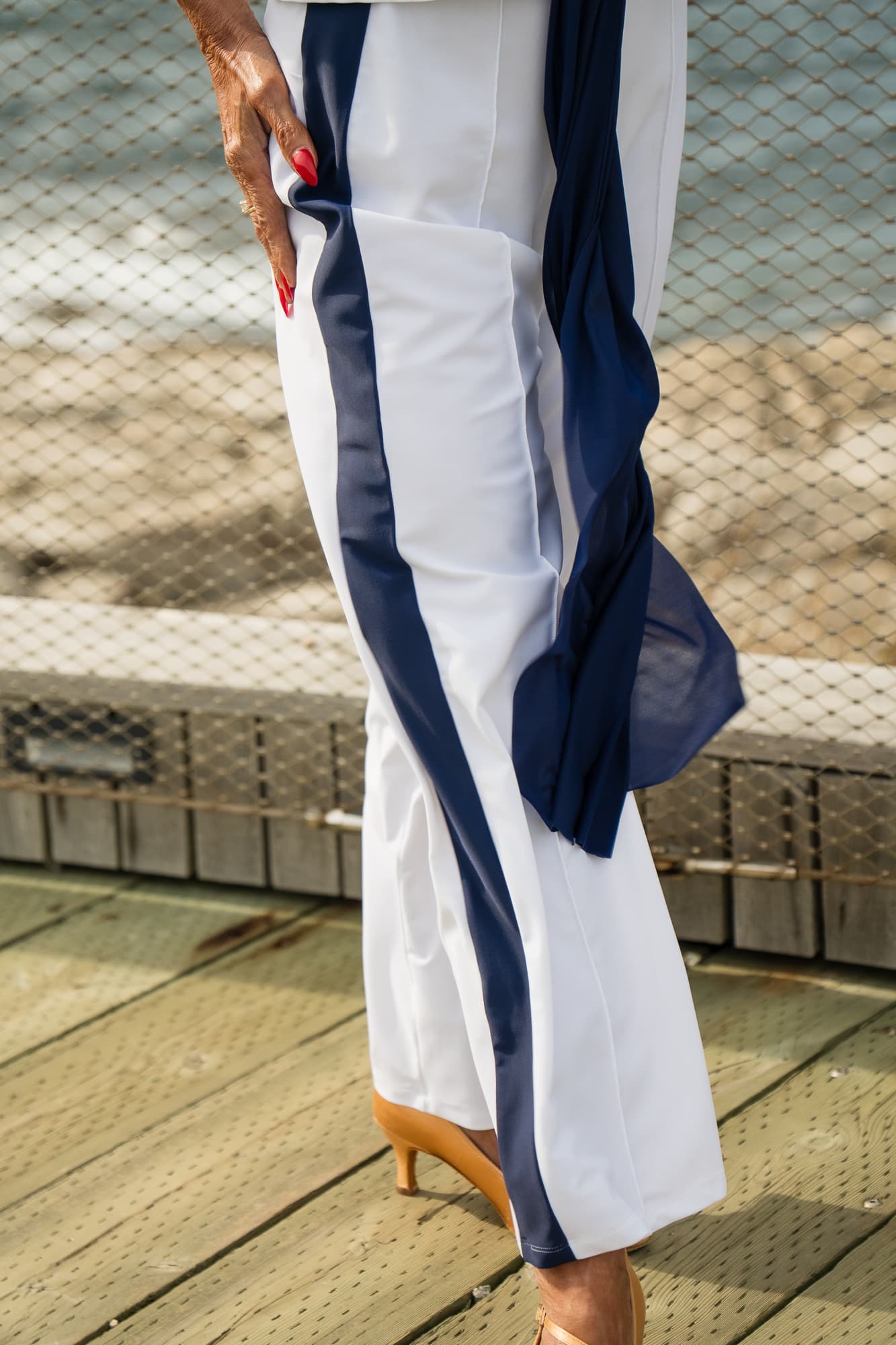 First Class Dance Pants | Straight Leg Mid-Rise Dance Trousers with Side Stripe