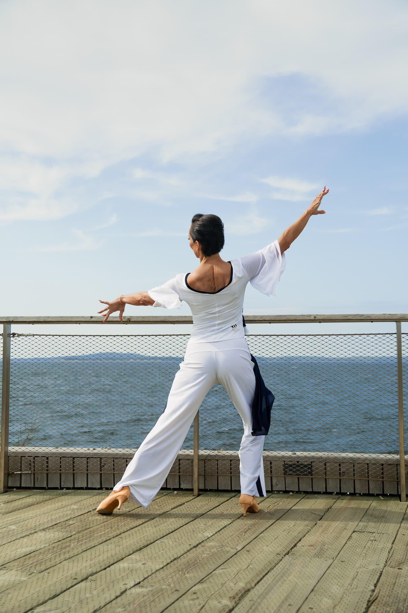 First Class Dance Pants | Straight Leg Mid-Rise Dance Trousers with Side Stripe