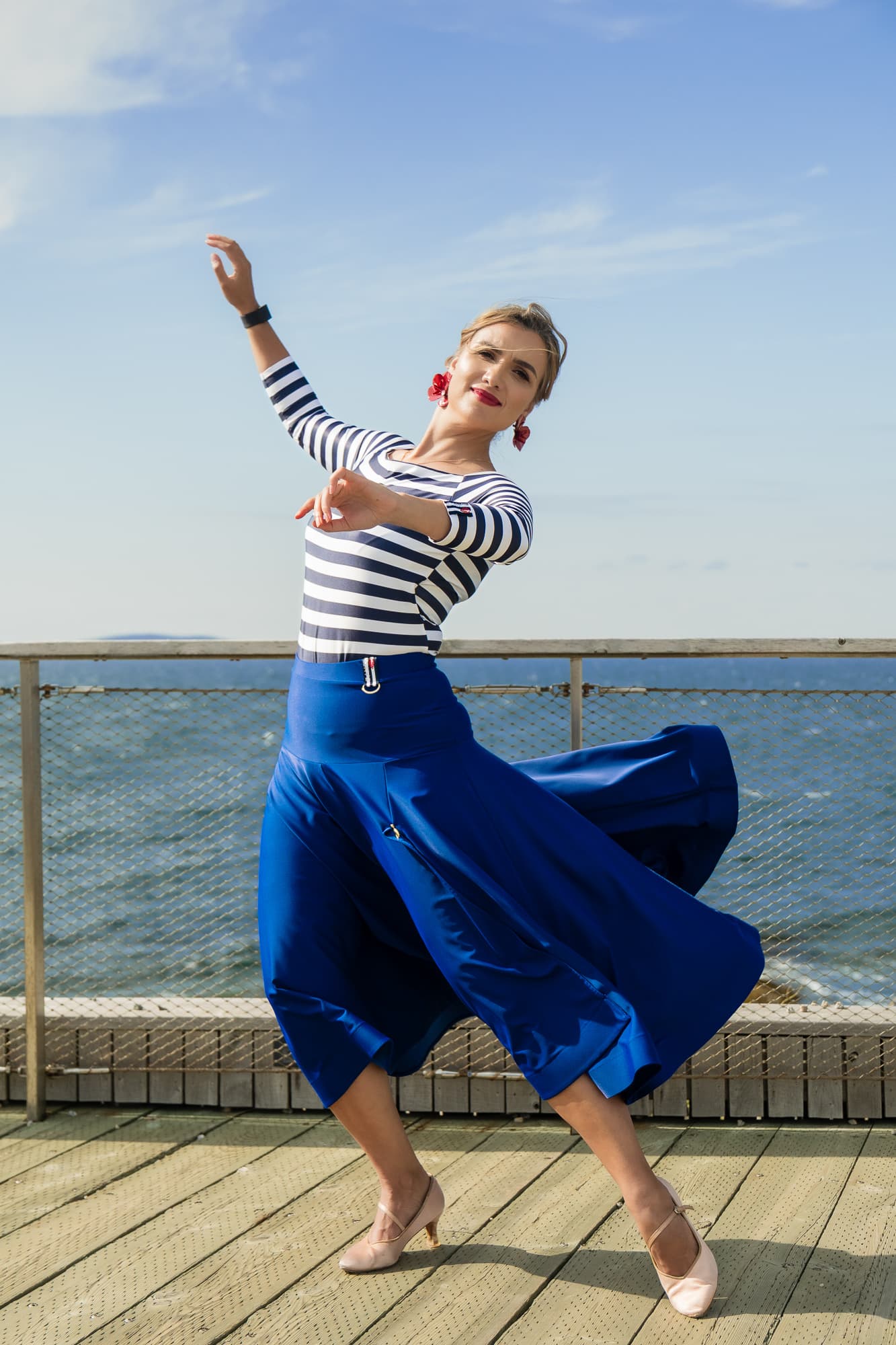 Calypso Ballroom and Smooth Skirt | A-Line Maxi Skirt with Supportive Yoke and Front Side Slit