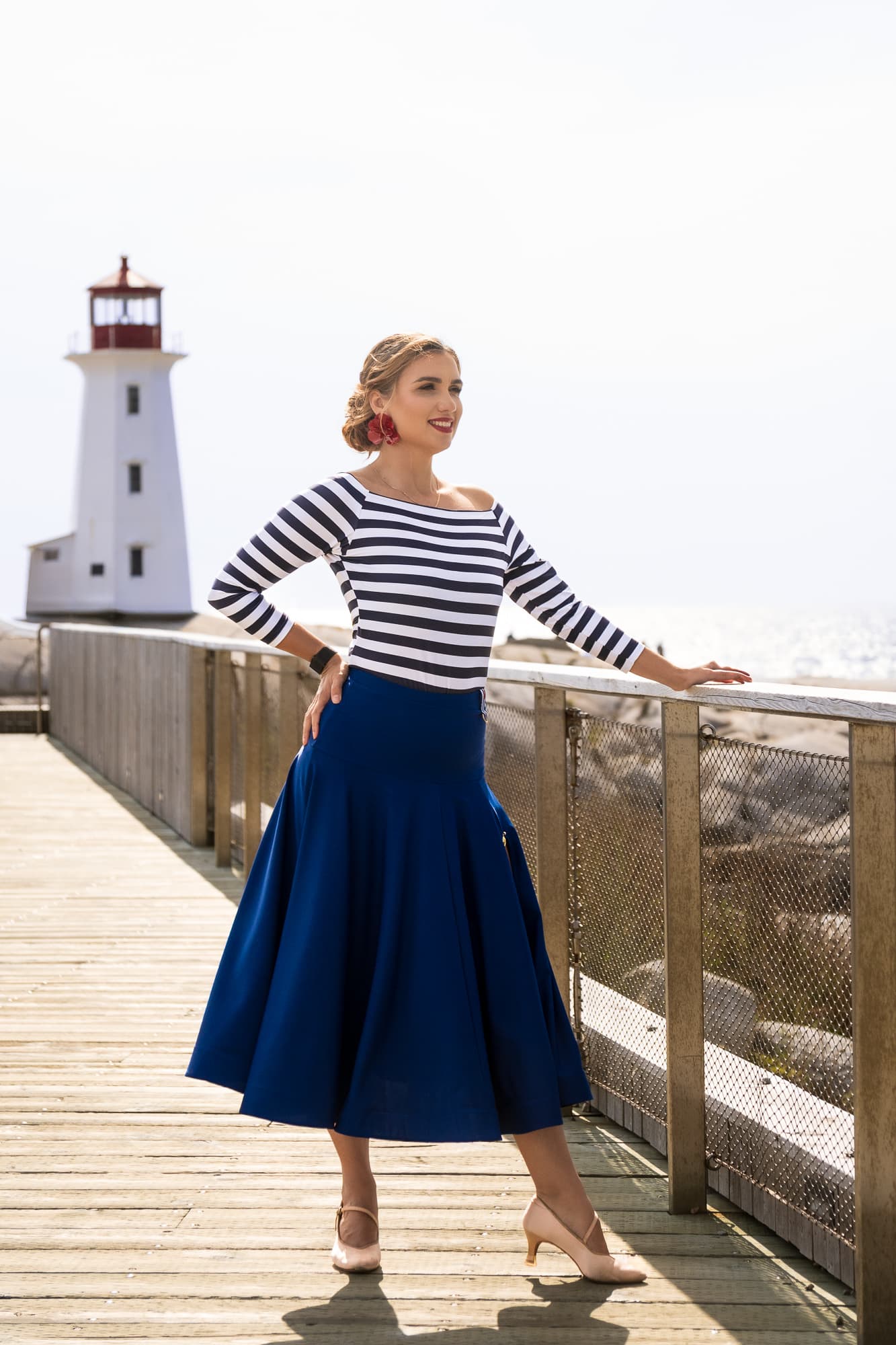 Calypso Ballroom and Smooth Skirt | A-Line Maxi Skirt with Supportive Yoke and Front Side Slit