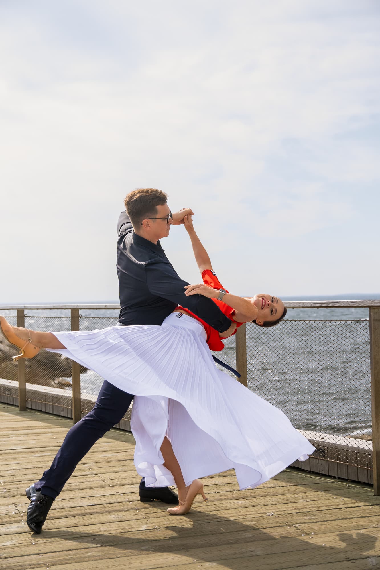 Pivot Breeze | Pleated Maxi Ballroom Skirt with Yoke & Horsehair Braid Hem