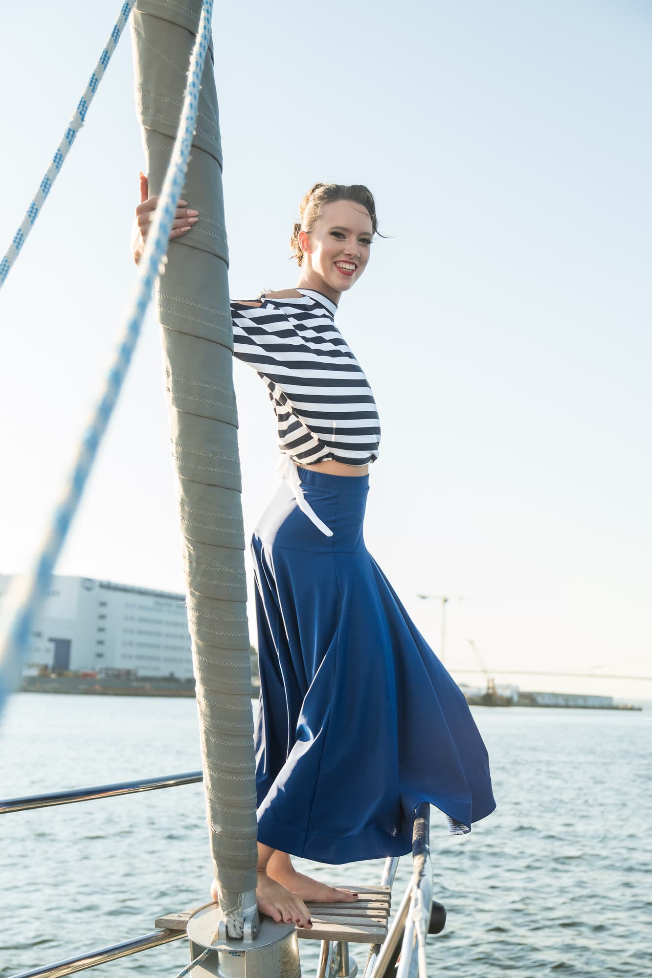 Calypso Ballroom and Smooth Skirt | A-Line Maxi Skirt with Supportive Yoke and Front Side Slit