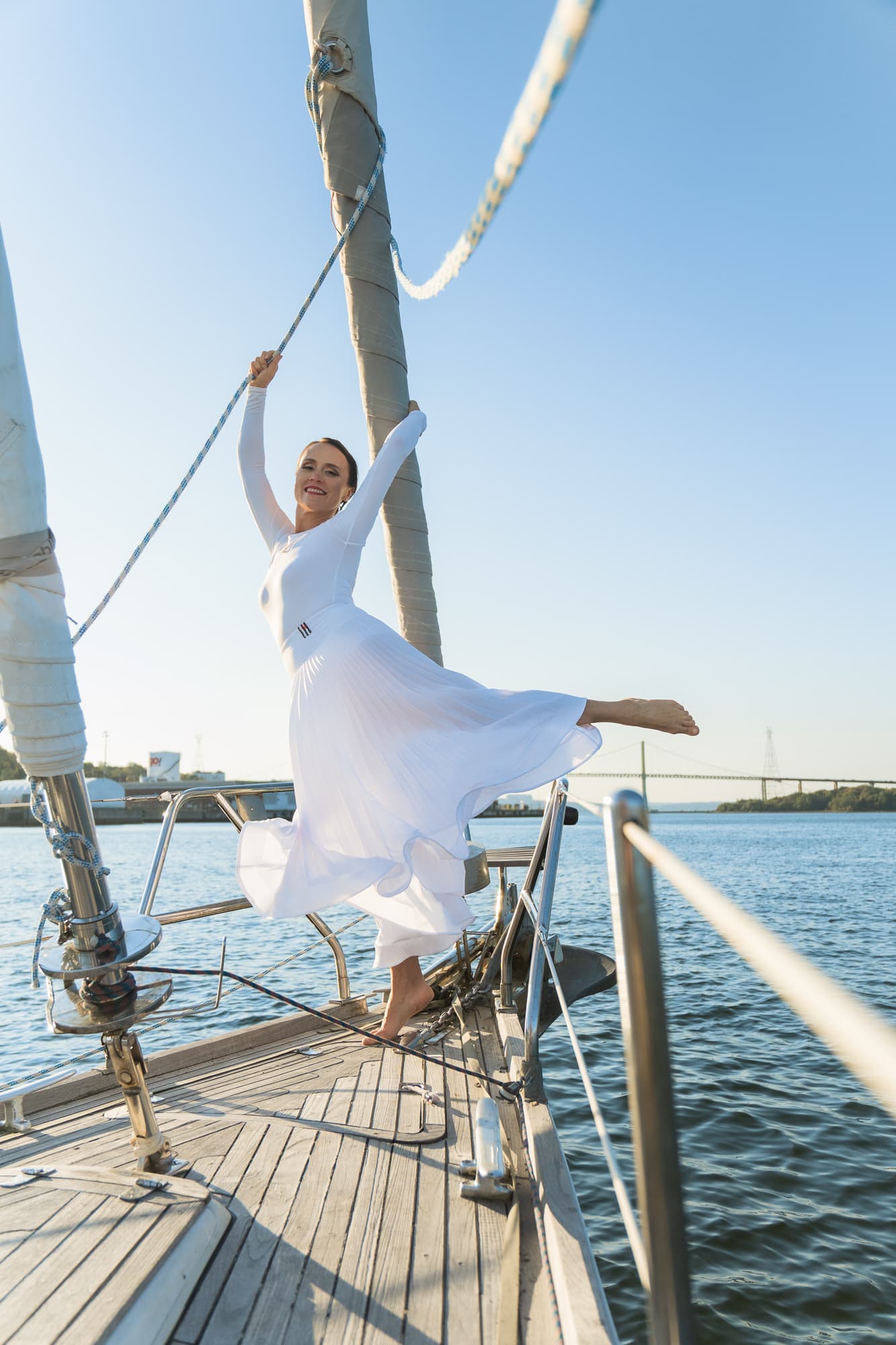 Pivot Breeze | Pleated Maxi Ballroom Skirt with Yoke & Horsehair Braid Hem